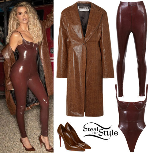 Brown Snake Coat, Latex Bodysuit