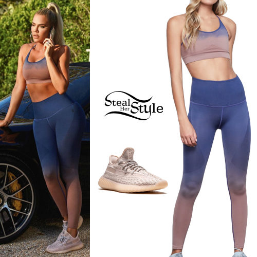 Nude-Blue Top and Leggings