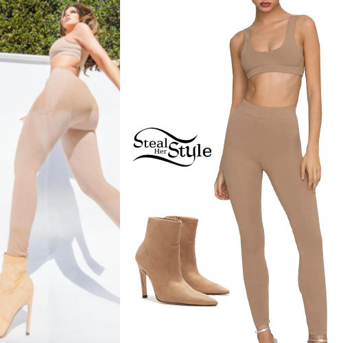 Nude Bra, Leggings and Boots