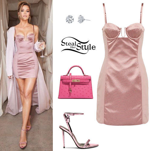 Bustier Silk Mini Dress and Metallic Sandals