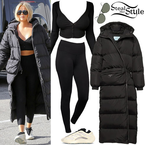 Puffer Coat, Black Leggings