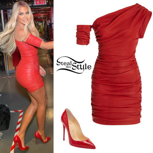 Red Mini Dress and Pumps