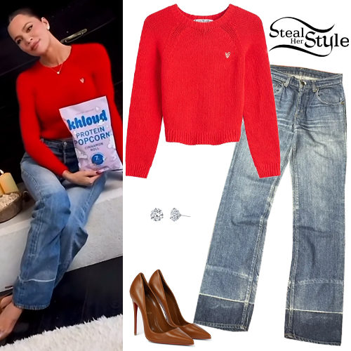 Red Sweater, Brown Pumps