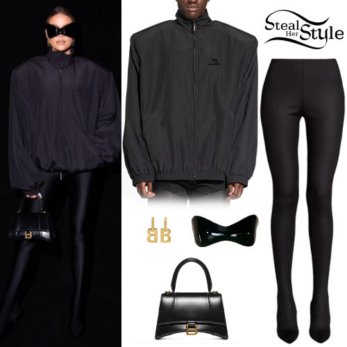 Oversized Tracksuit Jacket and Black Leggings