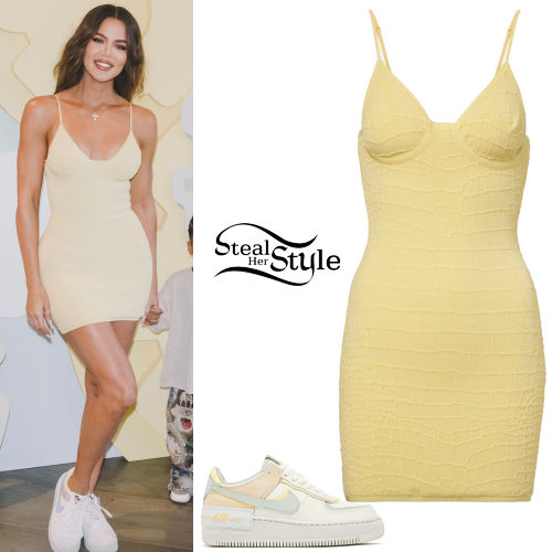 Yellow Mini Dress and Sneakers