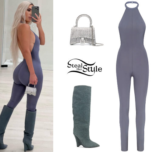 Blue Jumpsuit, Knee Boots