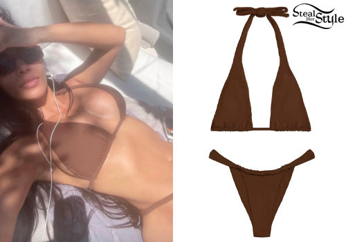 Chocolate Brown Halter Bikini Set