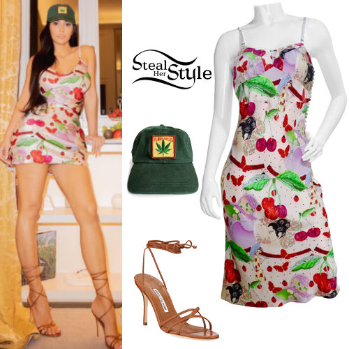 Cherry Print Dress, Strappy Shoes