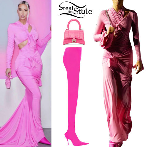 Pink Balenciaga Cut-out Gown and Pantaleggings