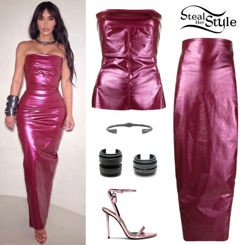 Pink Strapless Top and Skirt