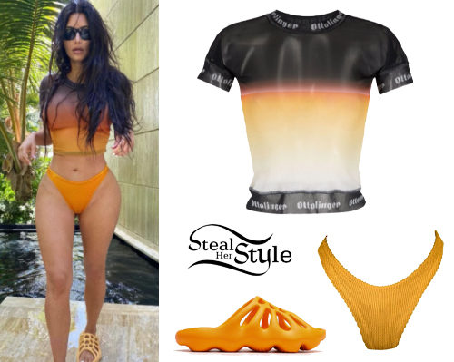 Tie-Dye Tee, Ochre Bikini