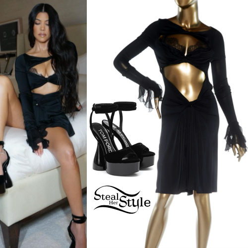 Black Dress, Platform Sandals