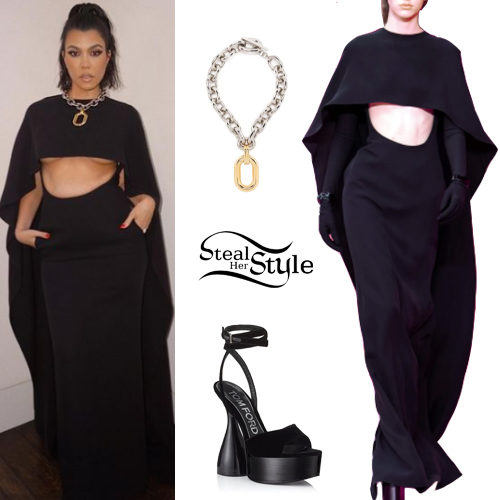 Black Gown, Platform Sandals