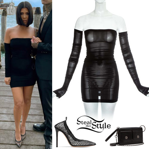 Black Mini Dress, Fishnet Pumps