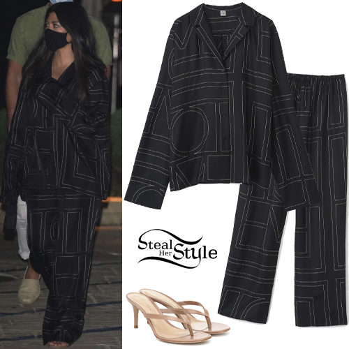 Black Printed Blouse and Pants