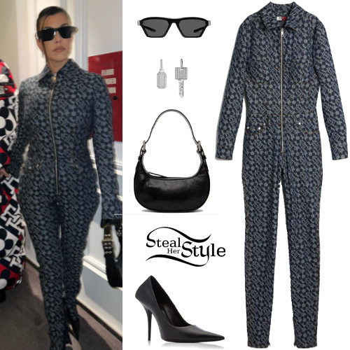 Denim Catsuit, Shoulder Bag