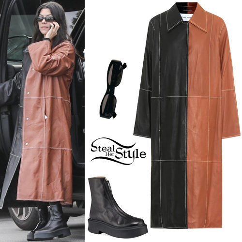 Leather Coat, Platform Boots