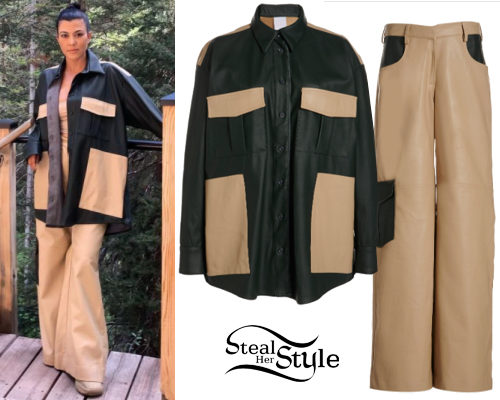 Two-Tone Leather Shirt and Cargo Trousers