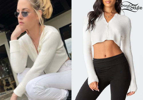 White Crop Cardigan