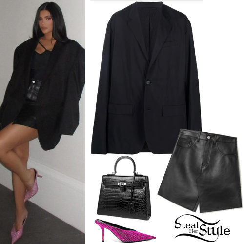 Black Blazer, Leather Skirt