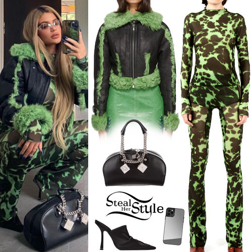 Black-Green Jacket and Leggings