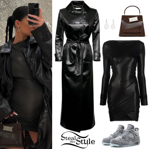 Black Mini Dress, Leather Coat
