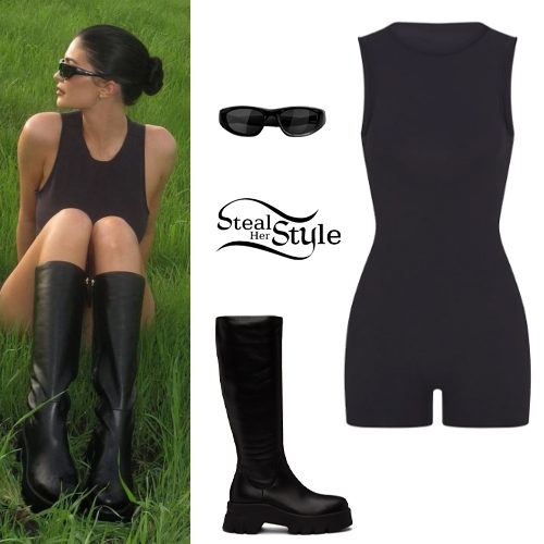 Black Onesie and Boots