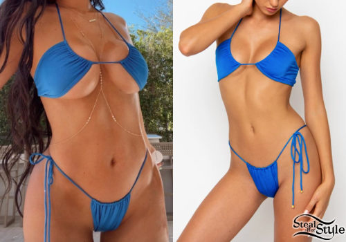 Blue Halter Bikini and Tie Side Bottoms