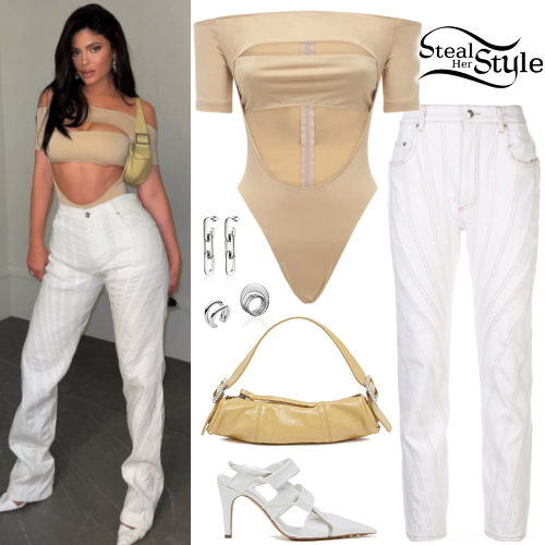 Cut-Out Bodysuit, White Jeans