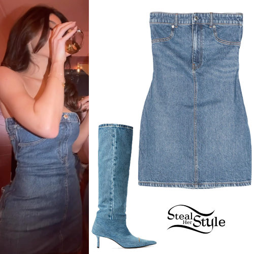 Denim Mini Dress and Boots