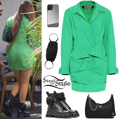 Green Jacket Dress, Black Boots