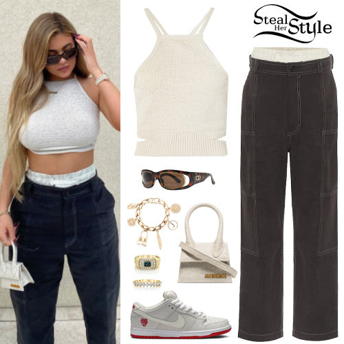 Knit Crop Top, Cargo Pants