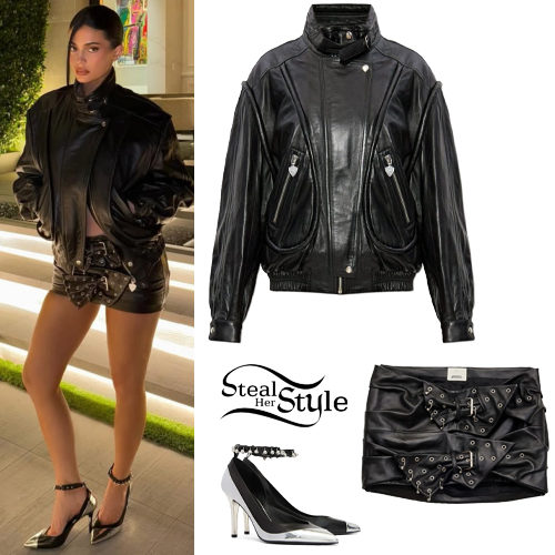 Leather Jacket and Skirt