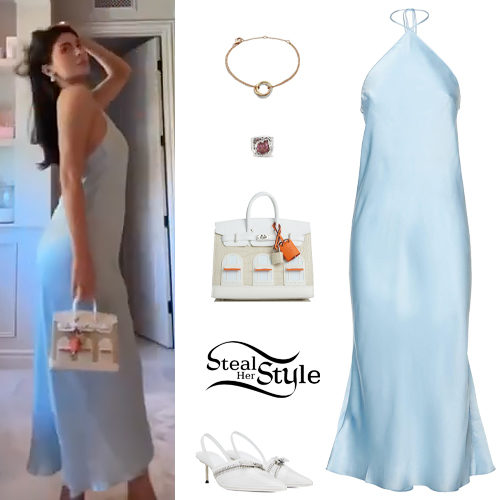 Light Blue Dress, White Pumps