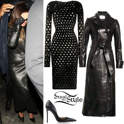 Perforated Dress, Leather Coat