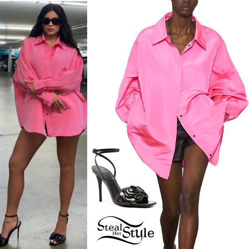 Pink Oversized Shirt and Rose Edition Sandals