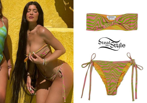 Madii Mazen Swirl Print Bandeau Bikini