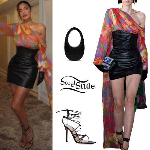 Printed-Leather Dress and Sandals