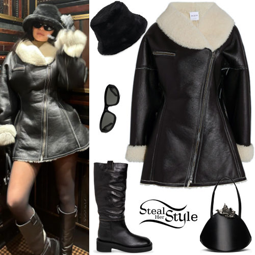 Shearling Coat, Black Boots