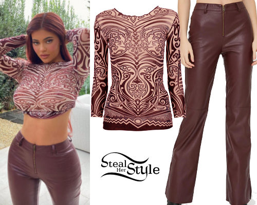 Tribal Print Top, Burgundy Pants