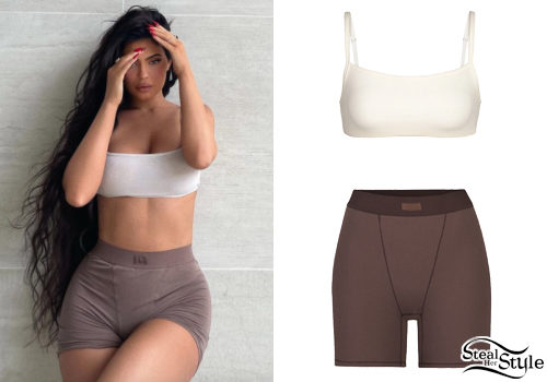 White Scoop Neck Bralette and Brown Boxers