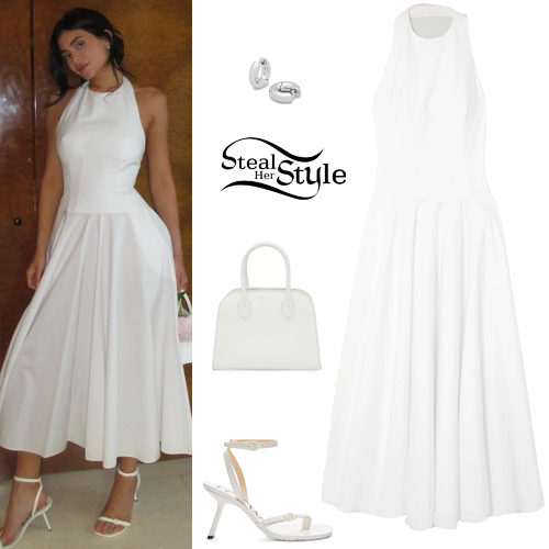 White Halter Dress and Sandals