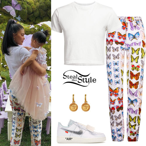 White T-Shirt and Iconic Butterfly Jeans