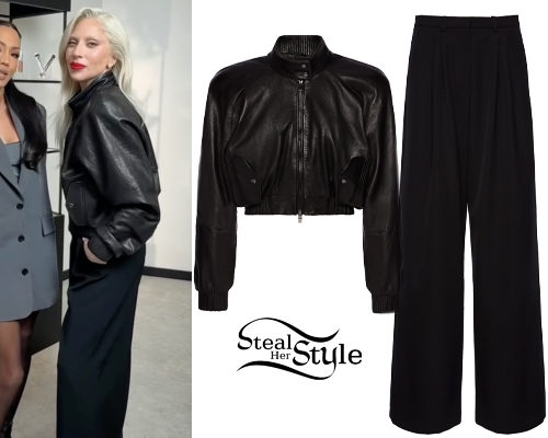 Bomber Jacket and Black Pants