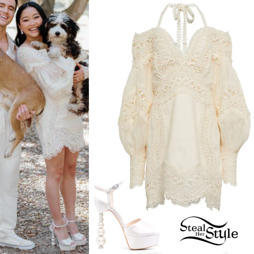 Cream Mini Dress, Platform Sandals