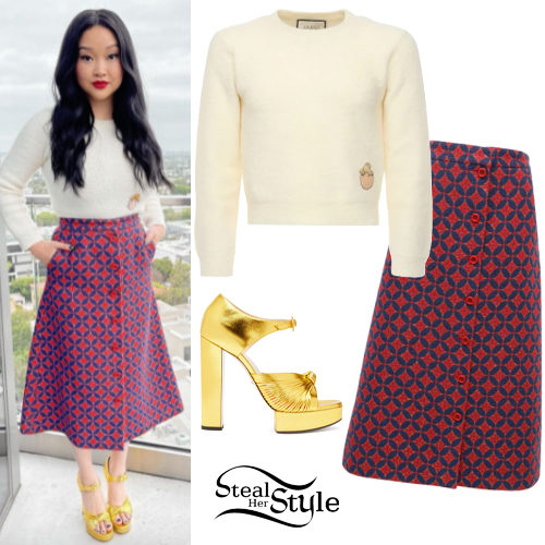 White Sweater, Tweed Skirt