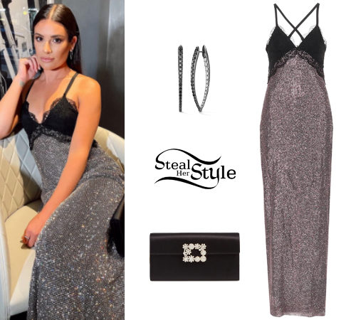 Crystal Dress, Satin Clutch