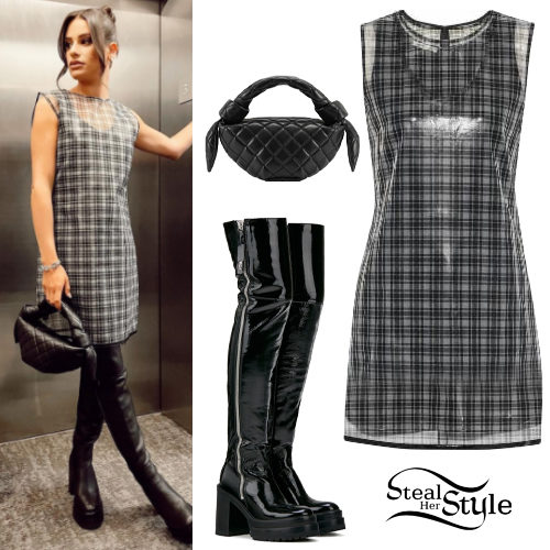 Plaid Mini Skirt, Black Boots