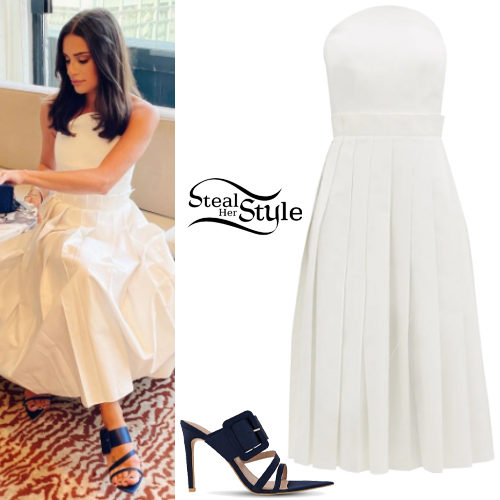 White Dress, Buckle Heels