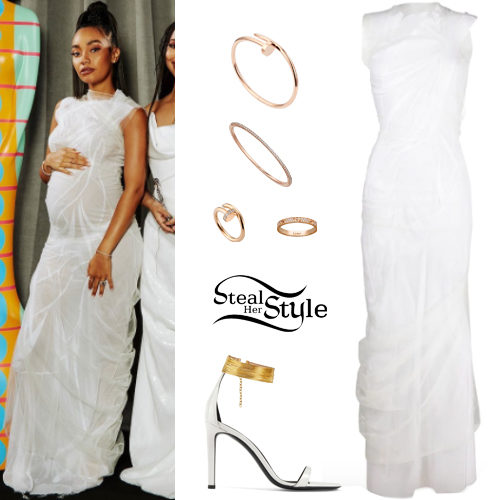 Maison Margiela Ruched Tulle Dress and Jewelry